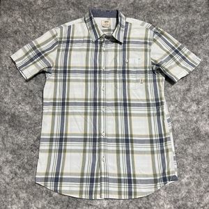 VANS Off The Wall Shirt Mens S Plaid Button Up Blue Pockets Skateboarding